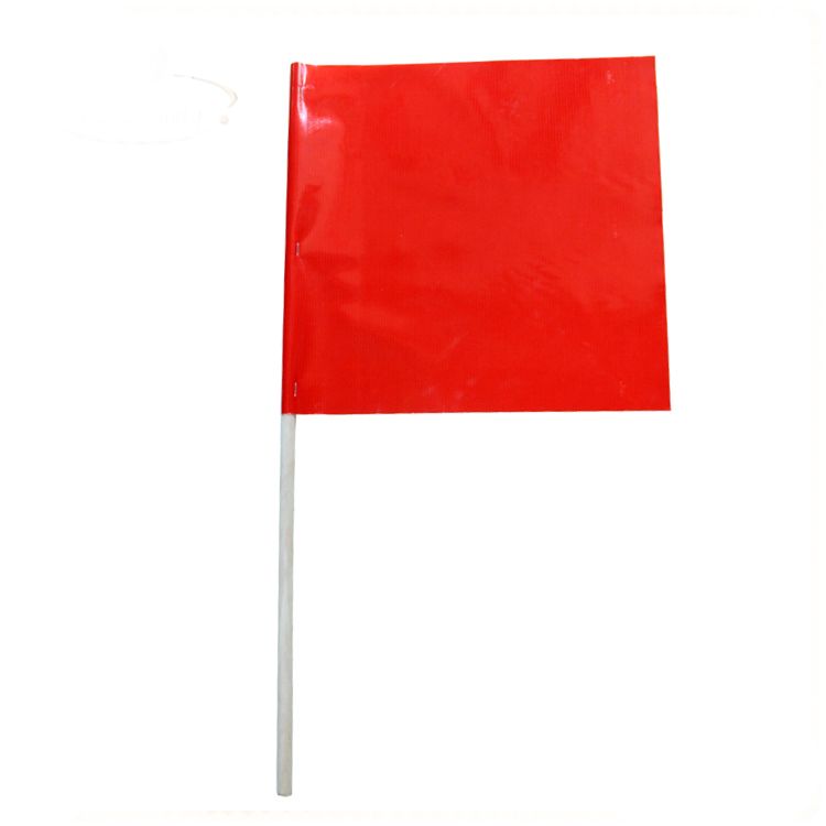 Multi Message Orange PVC Flag with Wooden Handle