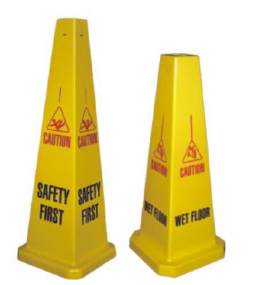 Square Floor Cone Sign<br> Model: FS-001